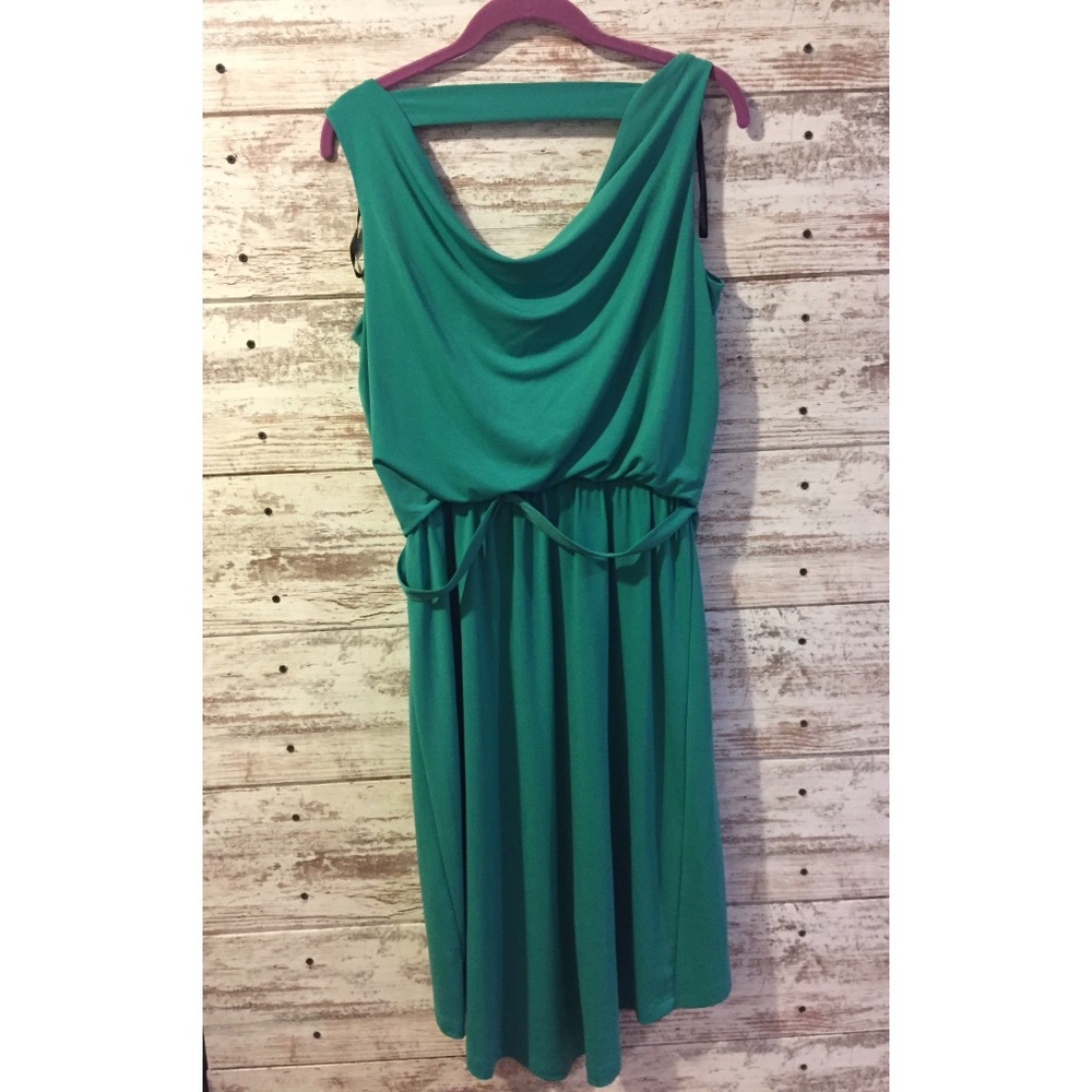 Green dress with sash